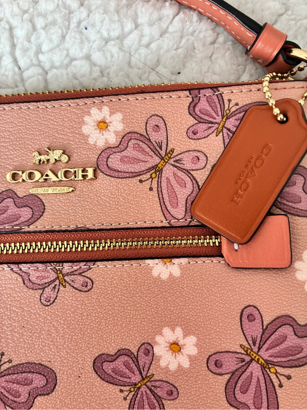 Coach Pink Butterfly & Daisy Crossbody Bag - Picture 6 of 8